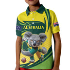 Australian Koala Bear Cricket Custom Kid Polo Shirt Aussie National Color