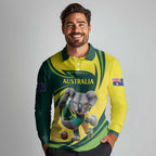 Australian Koala Bear Cricket Custom Long Sleeve Polo Shirt Aussie National Color