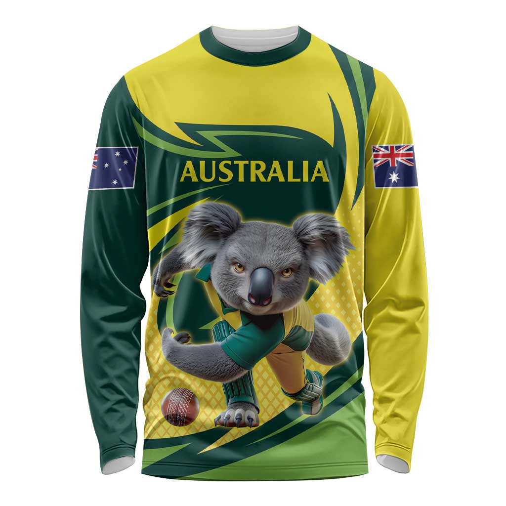 Australian Koala Bear Cricket Custom Long Sleeve Shirt Aussie National Color