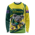 Australian Koala Bear Cricket Custom Long Sleeve Shirt Aussie National Color