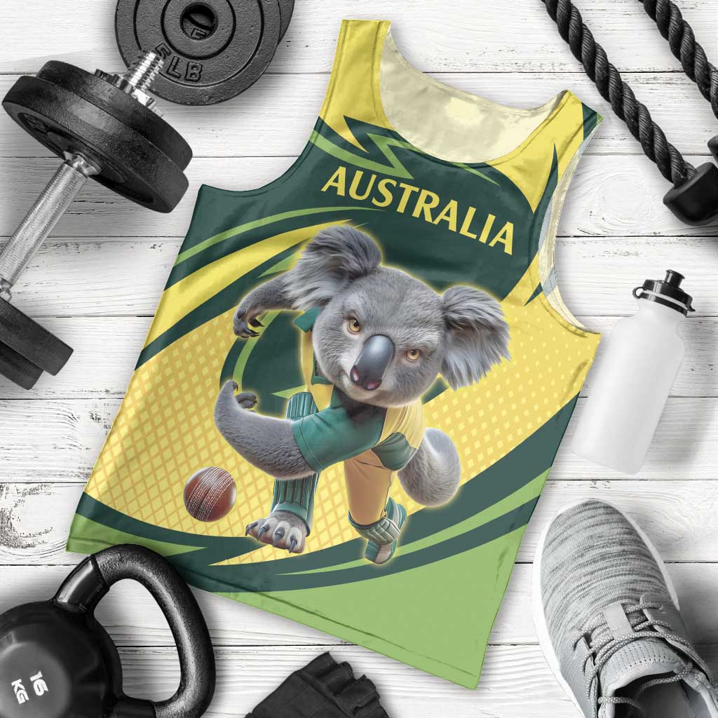 Australian Koala Bear Cricket Custom Men Tank Top Aussie National Color