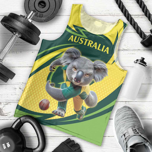 Australian Koala Bear Cricket Custom Men Tank Top Aussie National Color