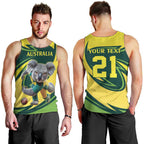 Australian Koala Bear Cricket Custom Men Tank Top Aussie National Color