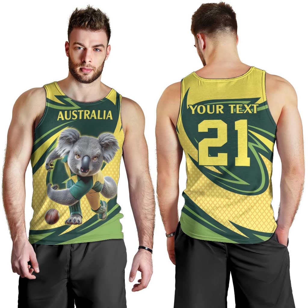 Australian Koala Bear Cricket Custom Men Tank Top Aussie National Color