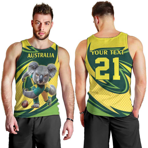Australian Koala Bear Cricket Custom Men Tank Top Aussie National Color