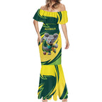 Australian Koala Bear Cricket Custom Mermaid Dress Aussie National Color