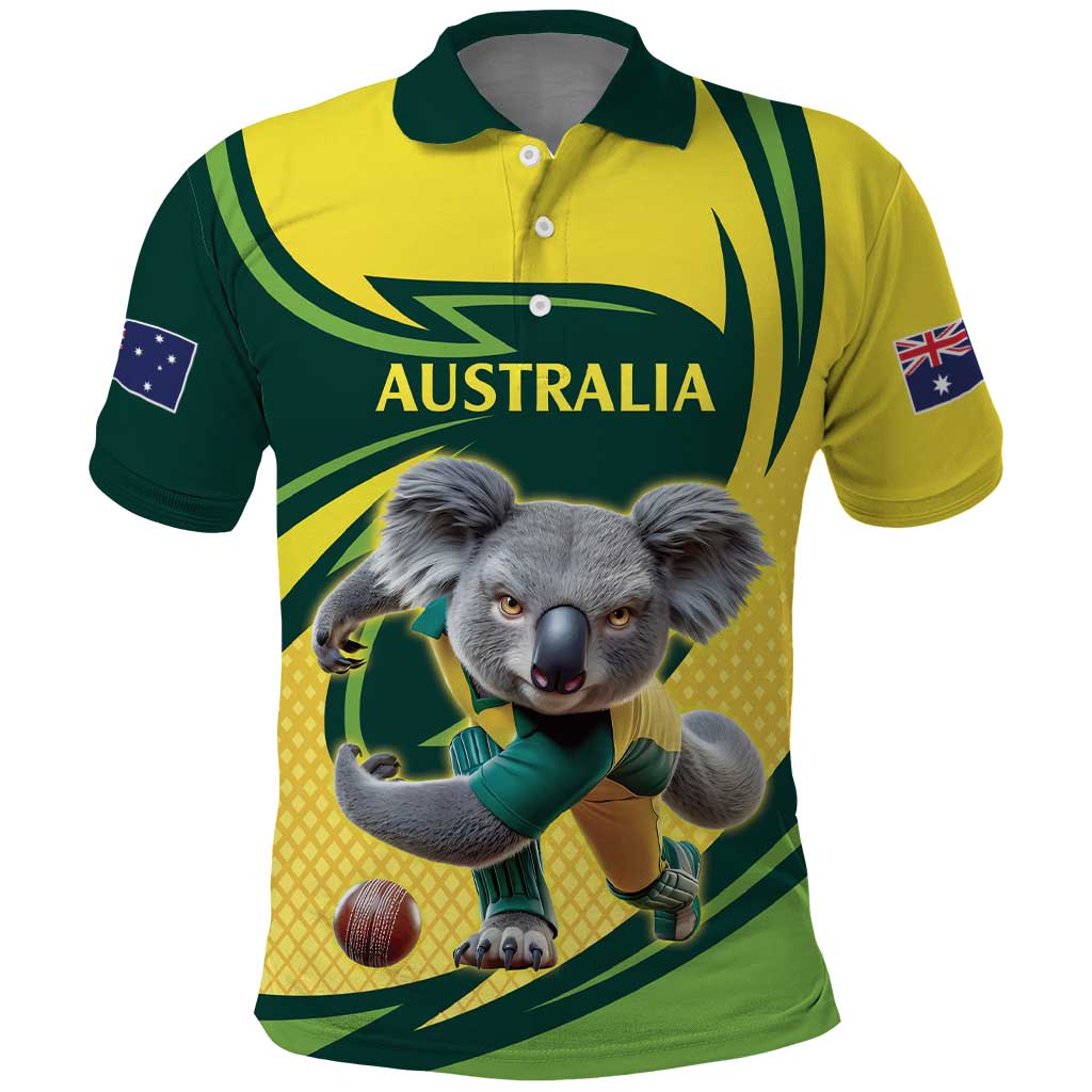 Australian Koala Bear Cricket Custom Polo Shirt Aussie National Color