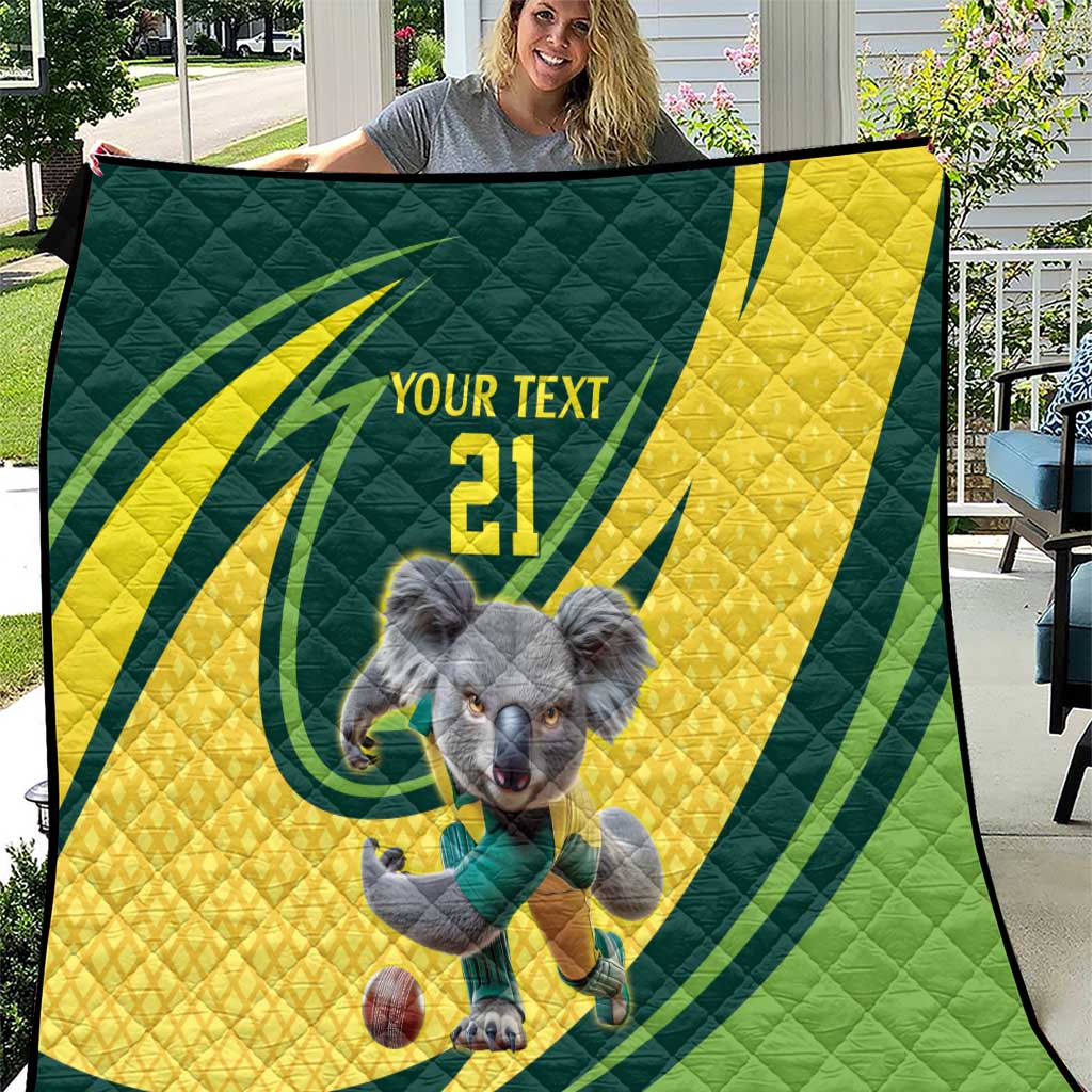Australian Koala Bear Cricket Custom Quilt Aussie National Color