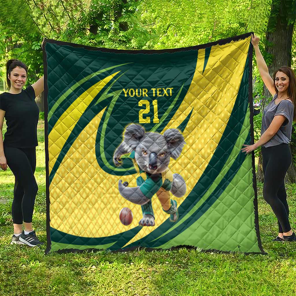 Australian Koala Bear Cricket Custom Quilt Aussie National Color