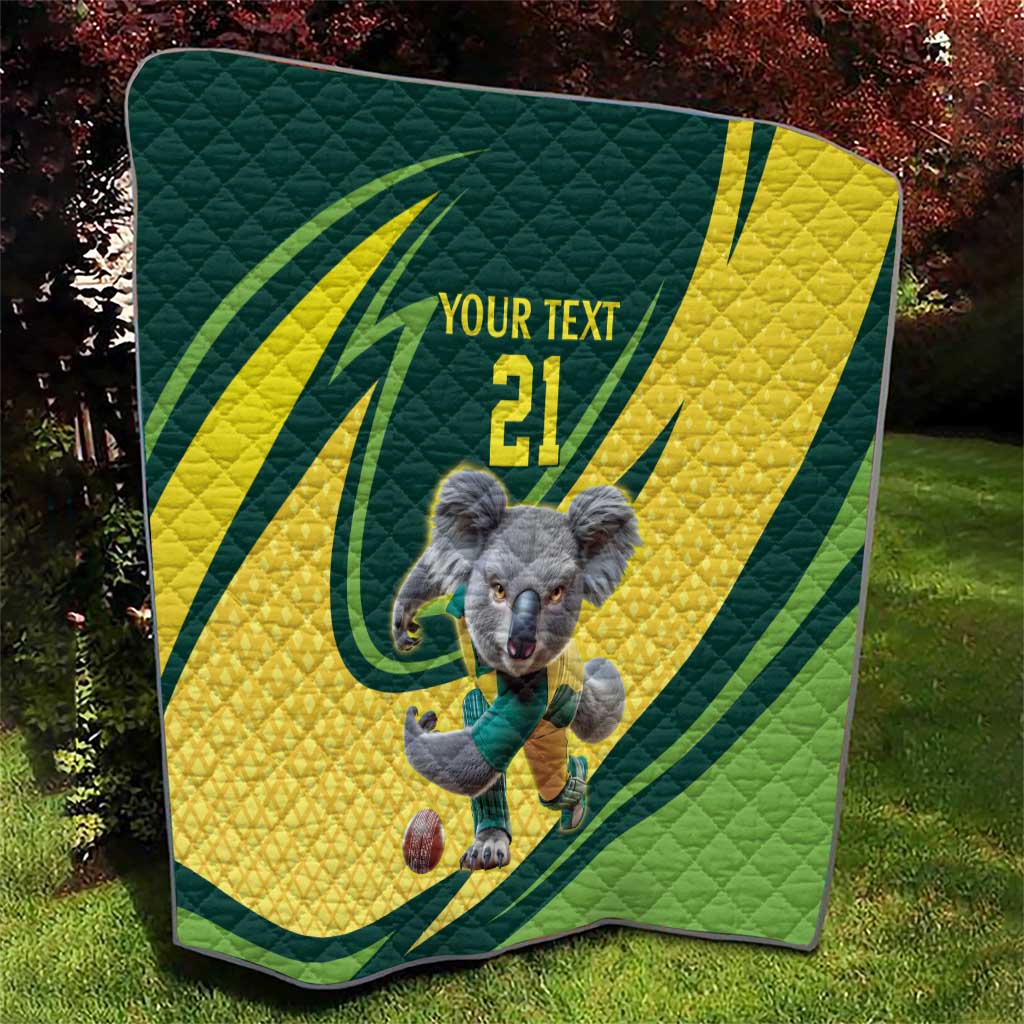 Australian Koala Bear Cricket Custom Quilt Aussie National Color