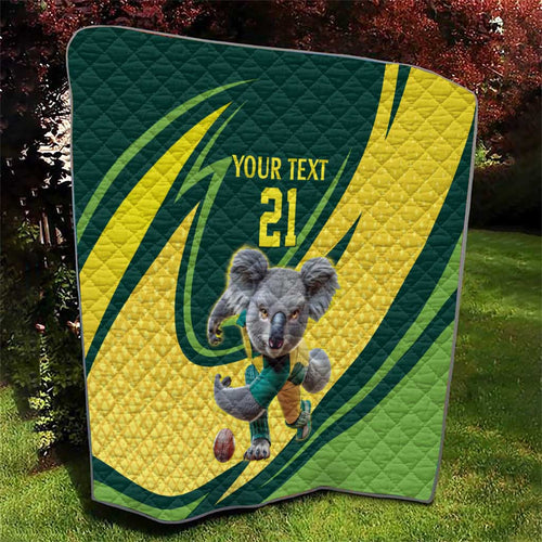 Australian Koala Bear Cricket Custom Quilt Aussie National Color