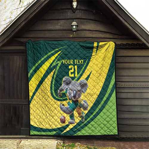 Australian Koala Bear Cricket Custom Quilt Aussie National Color
