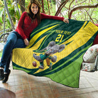 Australian Koala Bear Cricket Custom Quilt Aussie National Color