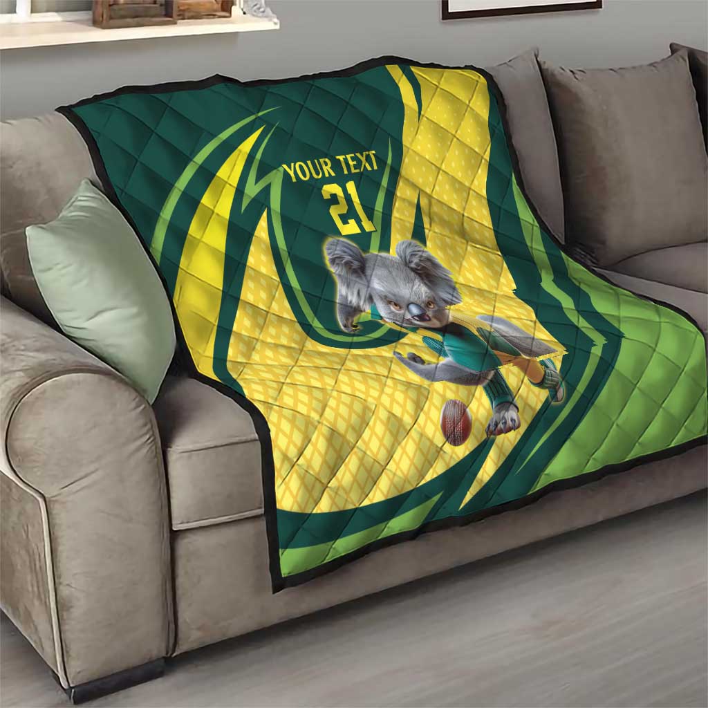 Australian Koala Bear Cricket Custom Quilt Aussie National Color