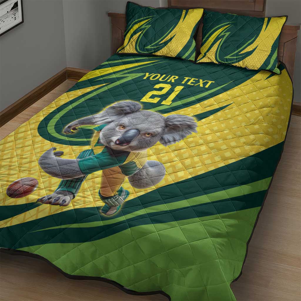 Australian Koala Bear Cricket Custom Quilt Bed Set Aussie National Color