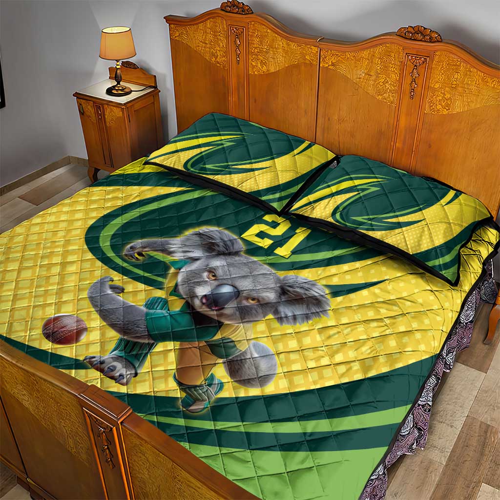 Australian Koala Bear Cricket Custom Quilt Bed Set Aussie National Color