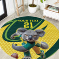 Australian Koala Bear Cricket Custom Round Carpet Aussie National Color
