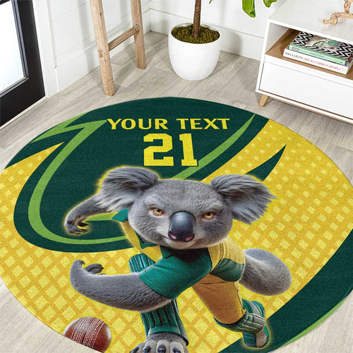 Australian Koala Bear Cricket Custom Round Carpet Aussie National Color