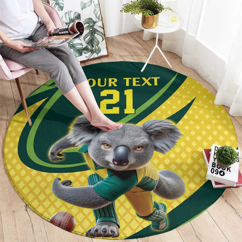 Australian Koala Bear Cricket Custom Round Carpet Aussie National Color