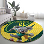 Australian Koala Bear Cricket Custom Round Carpet Aussie National Color