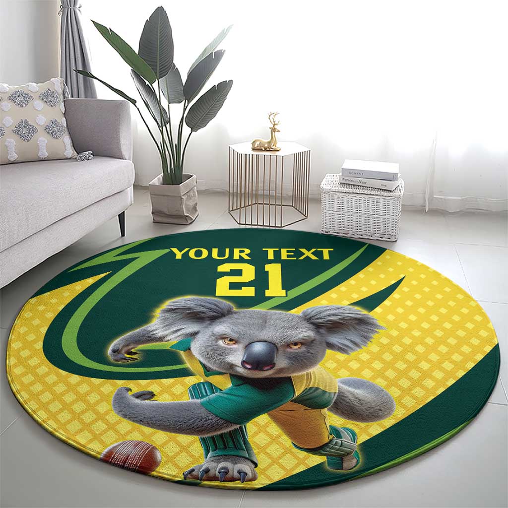 Australian Koala Bear Cricket Custom Round Carpet Aussie National Color