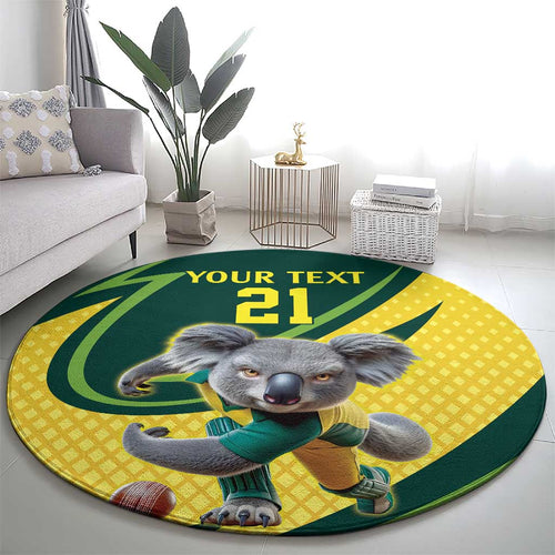 Australian Koala Bear Cricket Custom Round Carpet Aussie National Color