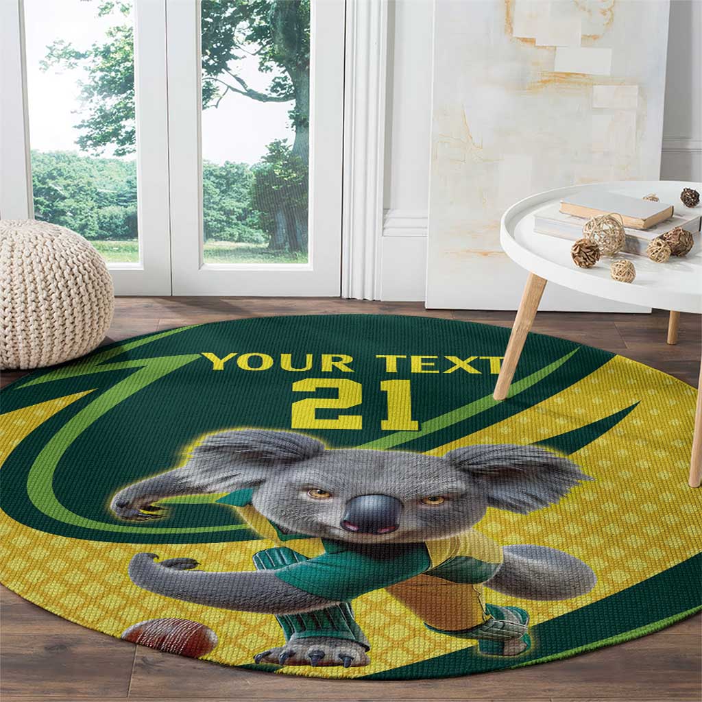 Australian Koala Bear Cricket Custom Round Carpet Aussie National Color