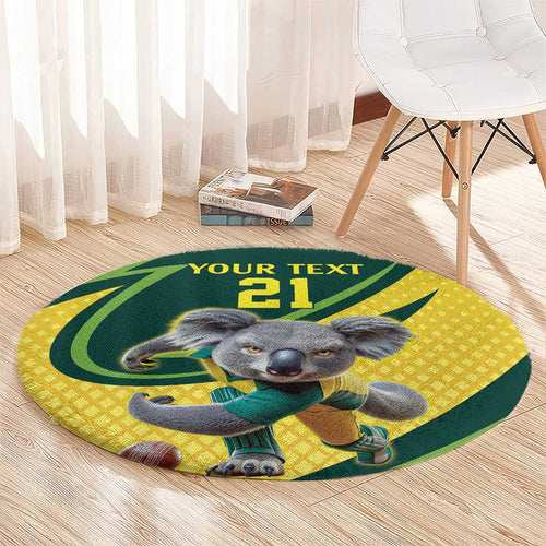 Australian Koala Bear Cricket Custom Round Carpet Aussie National Color