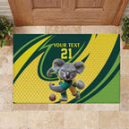 Australian Koala Bear Cricket Custom Rubber Doormat Aussie National Color