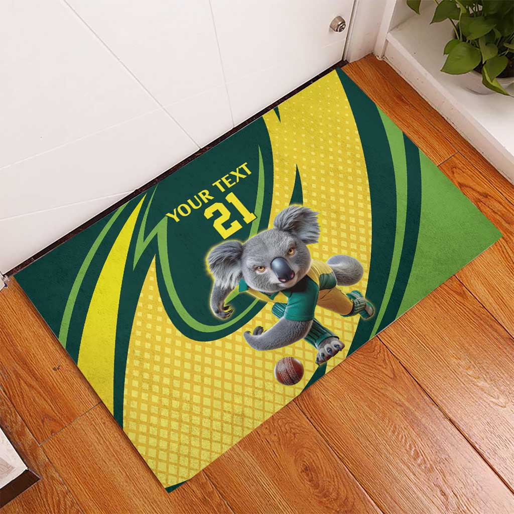 Australian Koala Bear Cricket Custom Rubber Doormat Aussie National Color