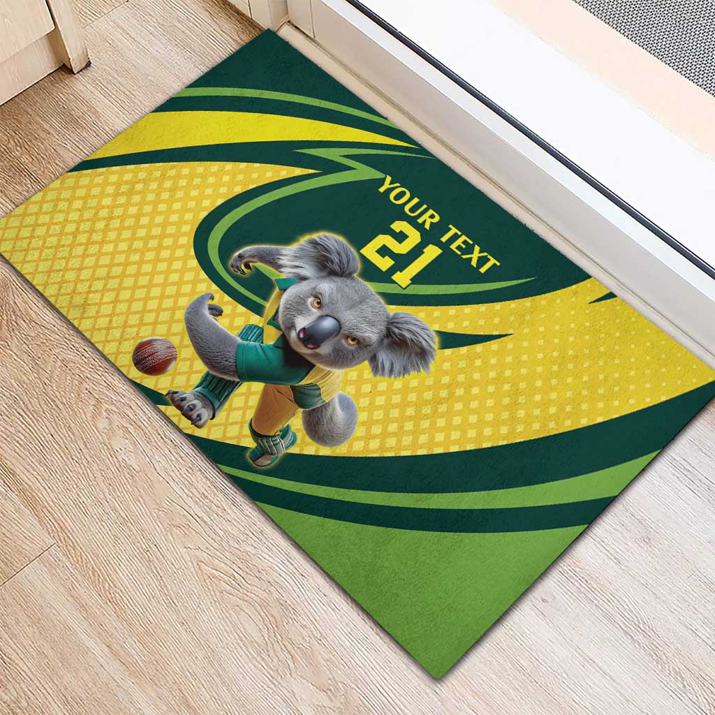 Australian Koala Bear Cricket Custom Rubber Doormat Aussie National Color