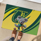 Australian Koala Bear Cricket Custom Rubber Doormat Aussie National Color