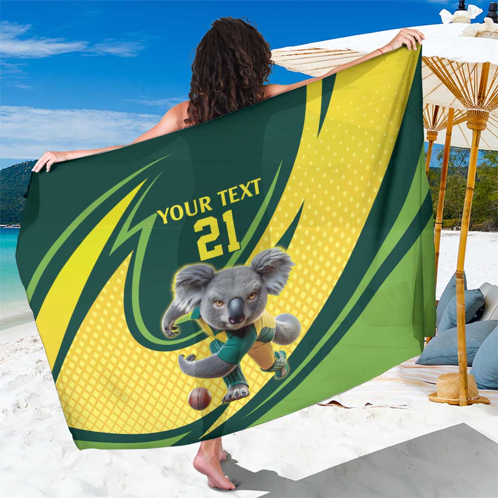Australian Koala Bear Cricket Custom Sarong Aussie National Color