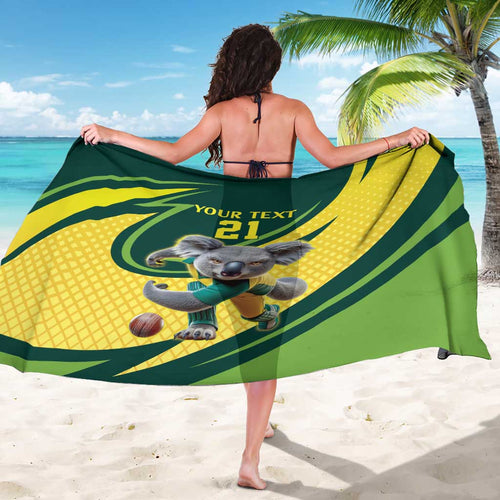 Australian Koala Bear Cricket Custom Sarong Aussie National Color