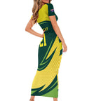 Australian Koala Bear Cricket Custom Short Sleeve Bodycon Dress Aussie National Color
