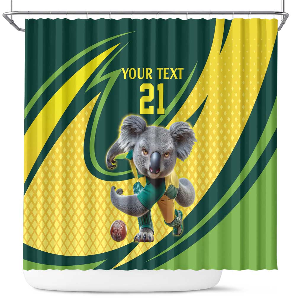 Australian Koala Bear Cricket Custom Shower Curtain Aussie National Color