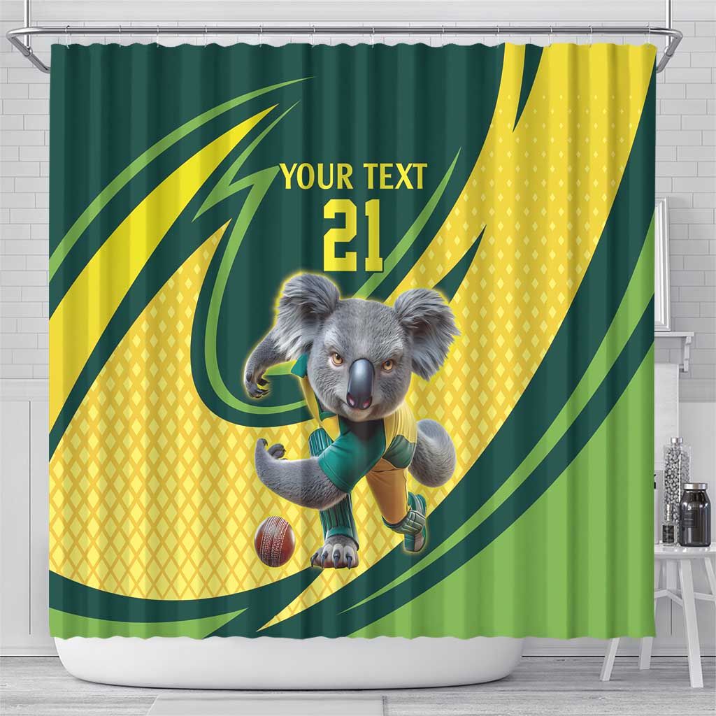 Australian Koala Bear Cricket Custom Shower Curtain Aussie National Color