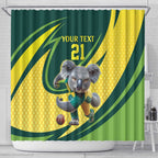 Australian Koala Bear Cricket Custom Shower Curtain Aussie National Color