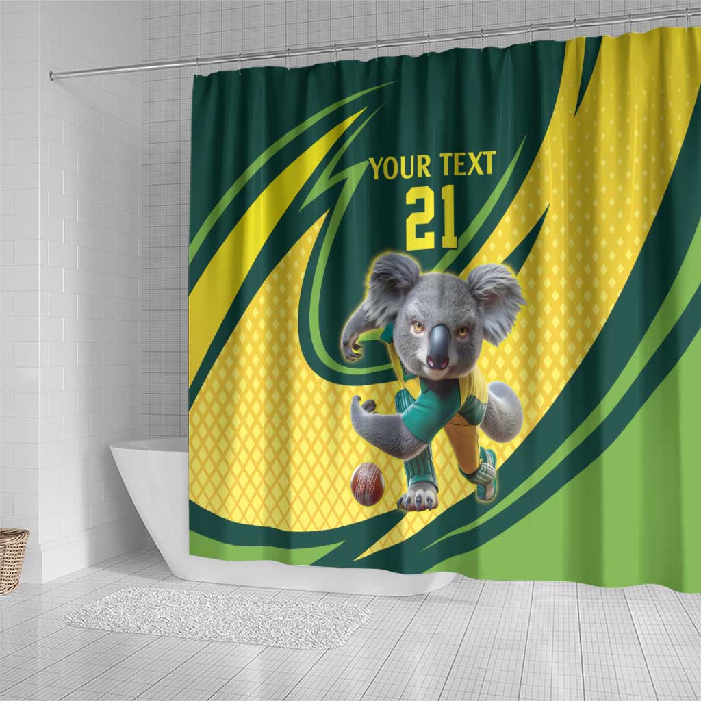Australian Koala Bear Cricket Custom Shower Curtain Aussie National Color