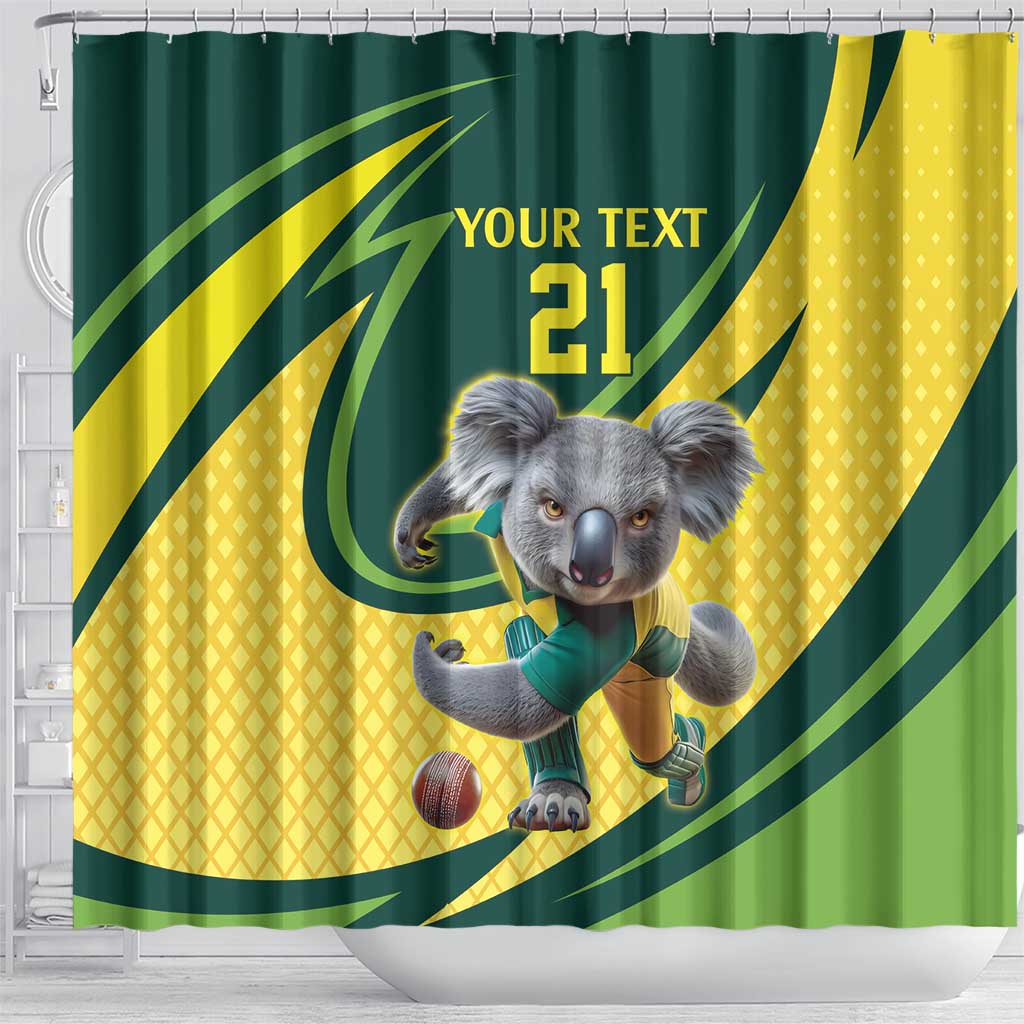 Australian Koala Bear Cricket Custom Shower Curtain Aussie National Color