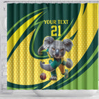 Australian Koala Bear Cricket Custom Shower Curtain Aussie National Color