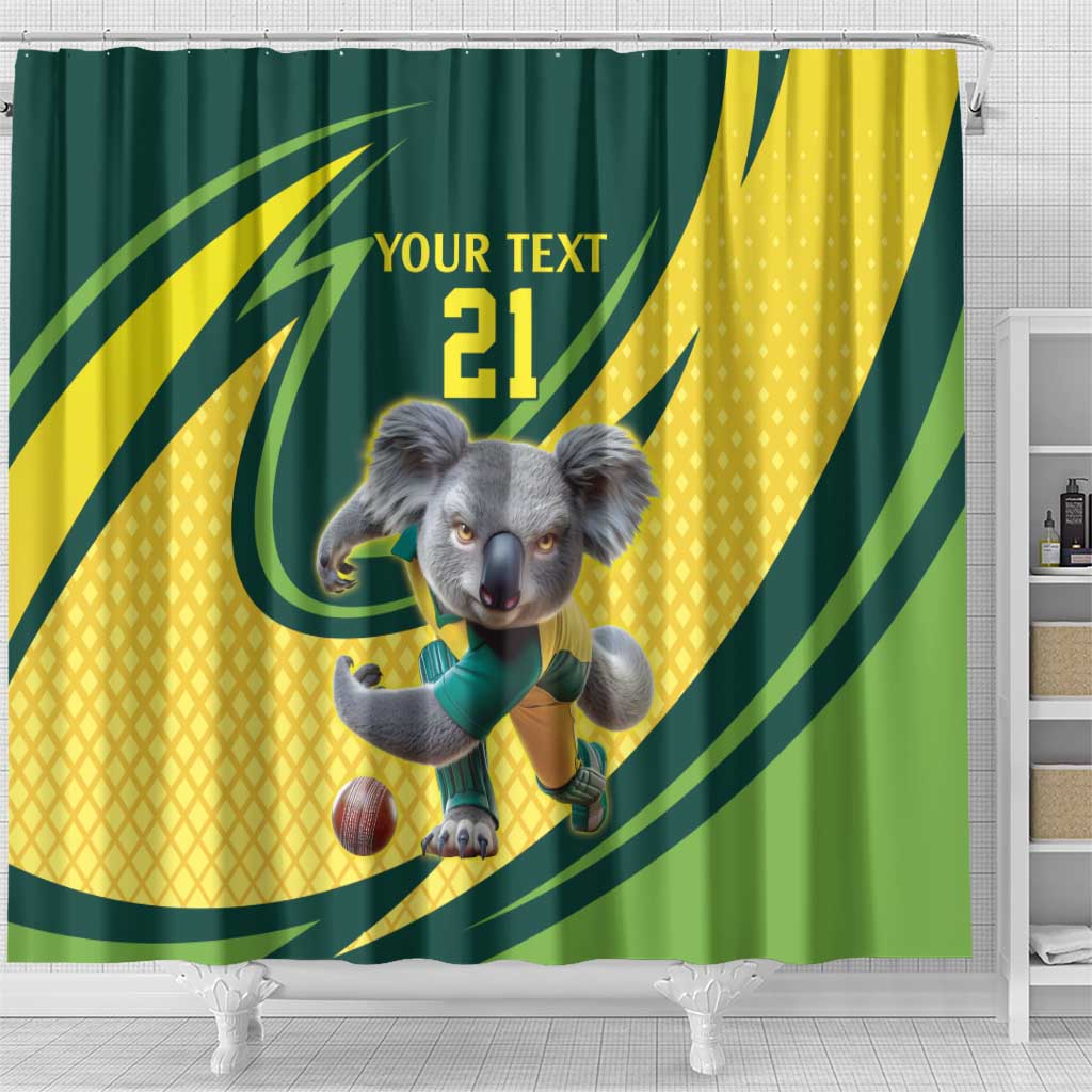 Australian Koala Bear Cricket Custom Shower Curtain Aussie National Color