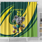 Australian Koala Bear Cricket Custom Shower Curtain Aussie National Color