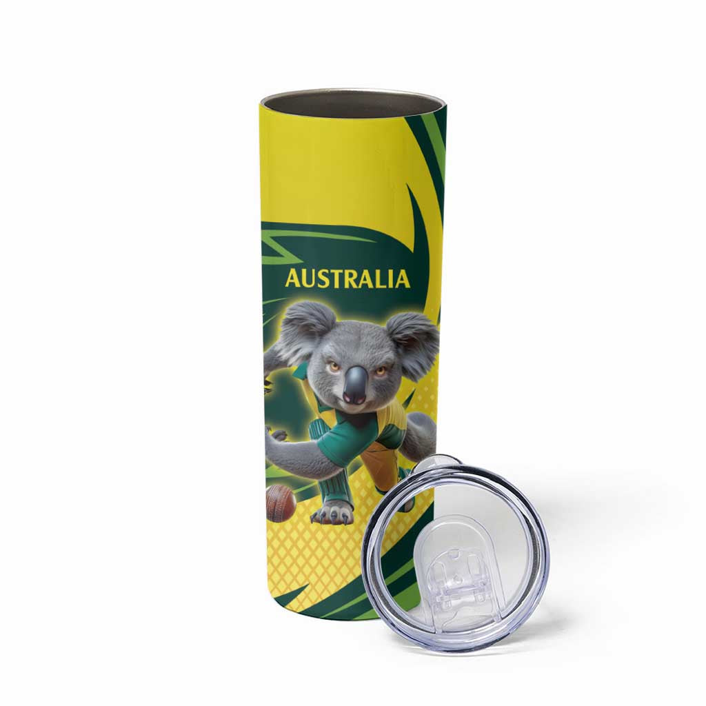Australian Koala Bear Cricket Custom Skinny Tumbler Aussie National Color