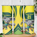 Australian Koala Bear Cricket Custom Skinny Tumbler Aussie National Color