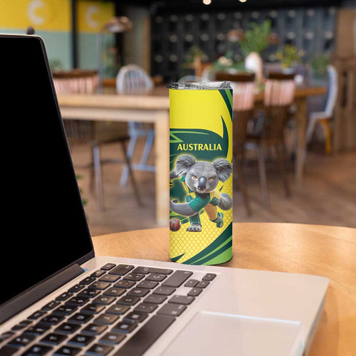 Australian Koala Bear Cricket Custom Skinny Tumbler Aussie National Color