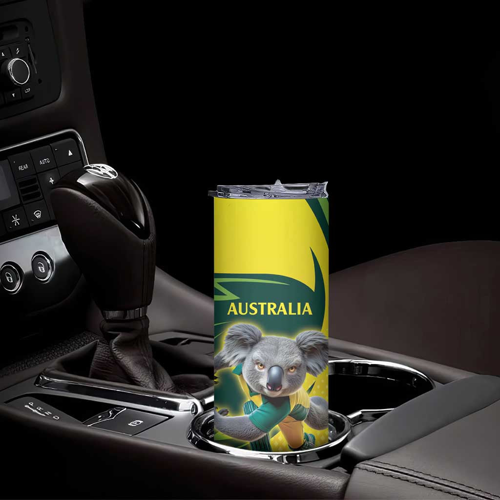Australian Koala Bear Cricket Custom Skinny Tumbler Aussie National Color