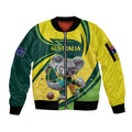 Australian Koala Bear Cricket Custom Sleeve Zip Bomber Jacket Aussie National Color