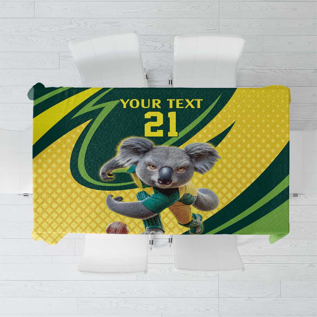 Australian Koala Bear Cricket Custom Tablecloth Aussie National Color
