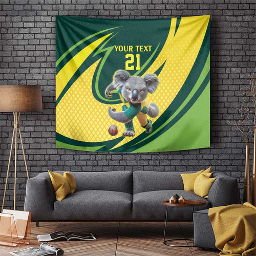 Australian Koala Bear Cricket Custom Tapestry Aussie National Color